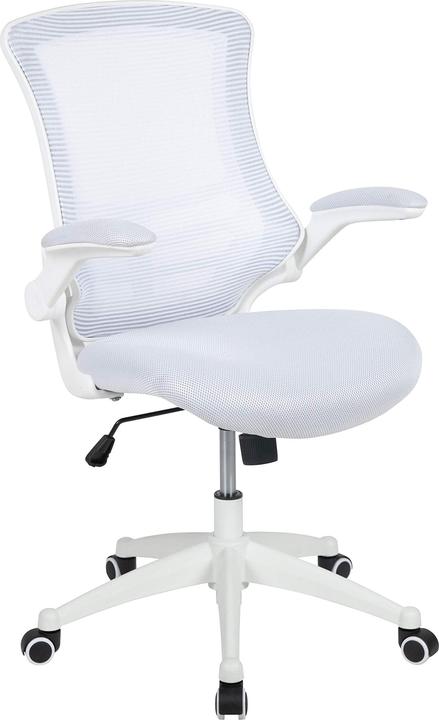 Produktbild Flash Furniture Bürostuhl, Weisser Netzstoff, Weisser Rahmen Mittelhoher Rücken