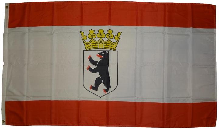 Actual product image trends4cents Flag Berlin Bear with Crown 250 x 150 cm flag with 3 eyelets 100g/m² fabric weight hoisting