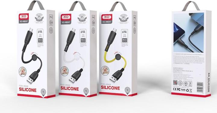 Image du produit xO câble NB247 USB - microUSB 0,25 m 6A noir (0.25 m, USB 3.0)