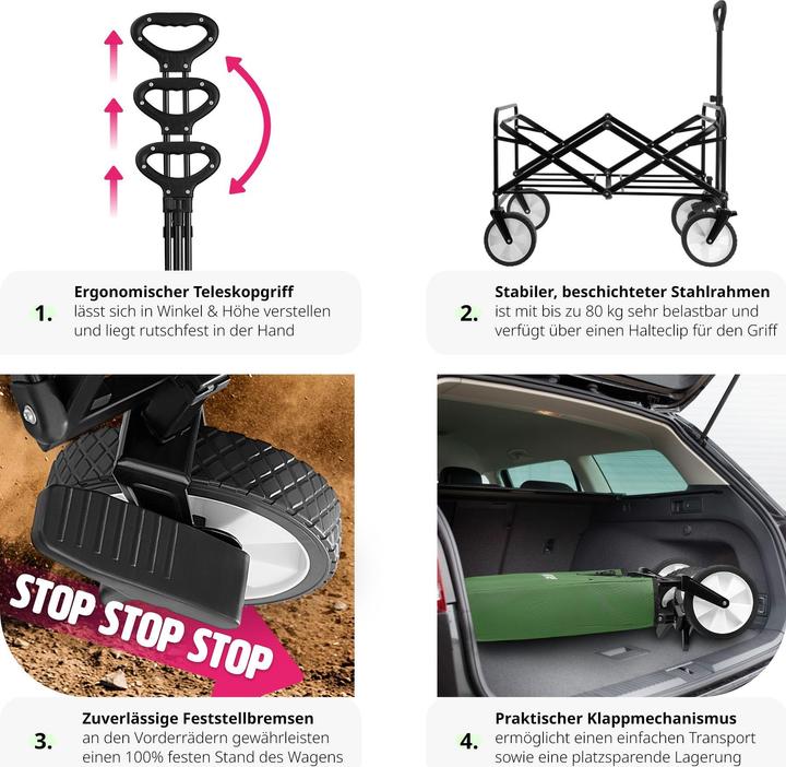 Image du produit tectake Chariot à main pliable | capacité de 80 kg