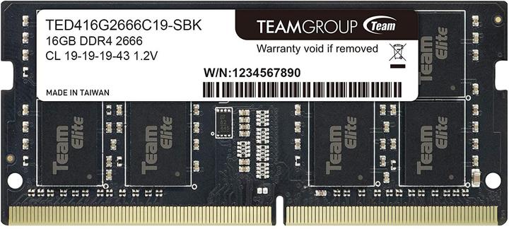 Produktbild Team Group ELITE SO-DIMM DDR4 LAPTOP MEMORY Speichermodul GB (1 x 16GB, 2666 MHz, DDR4-RAM, SO-DIMM)