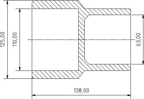 Image du produit Poolomio Manchon de réduction en PVC 125/110 x 63