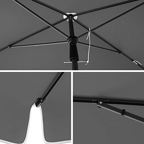 Produktbild Songmics Sonnenschirm für Balkon 200 x 125 cm grau (1.25 m)