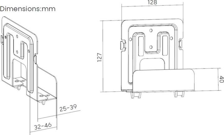 Immagine prodotto equip Supporto da parete pieghevole per dispositivi audio/video (Muro, 1 kg)