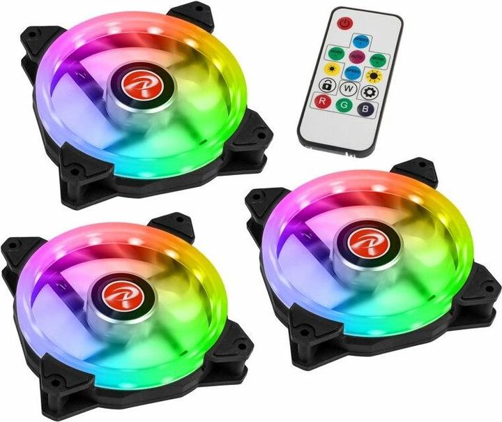 Raijintek Iris 12 Rainbow A-RGB LED fan, set of 3 incl. controller (120 mm, 3 x)