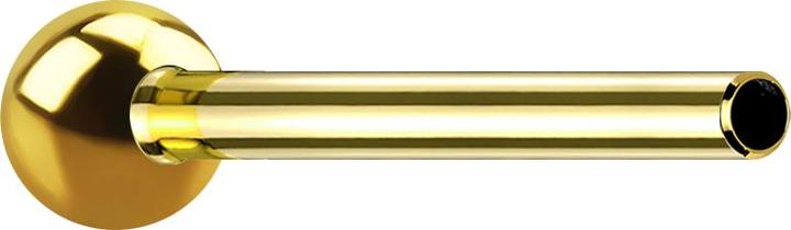 Actual product image Star Piercing Micro threadless barbell bar gold-plated with ball (Titanium G23, without brass)