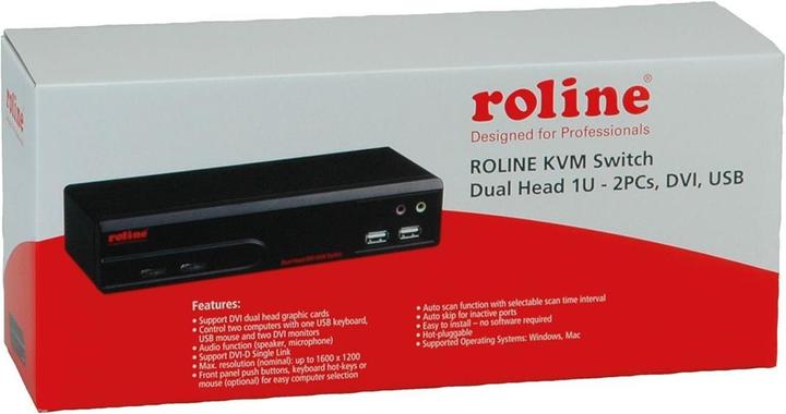 Actual product image Roline Dual Head DVI USB 2.0, 1 User - 2 PC