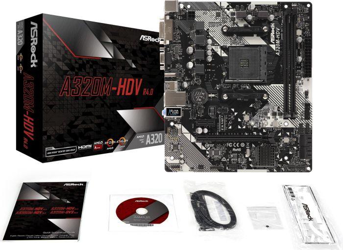 Produktbild AsRock A320M-HDV R4.0 (AM4, AMD A320, mATX)