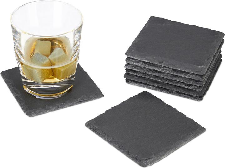 Actual product image Relaxdays Drink coaster (8 x, Glass coaster)