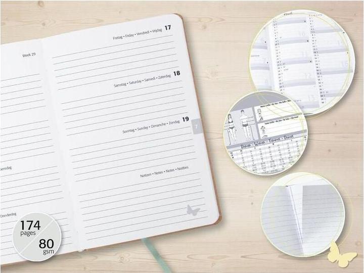 Image du produit Sigel Agenda de poche Jolie Pure (9,5 x 15 cm, Allemand, Français, Néerlandais, Anglais)