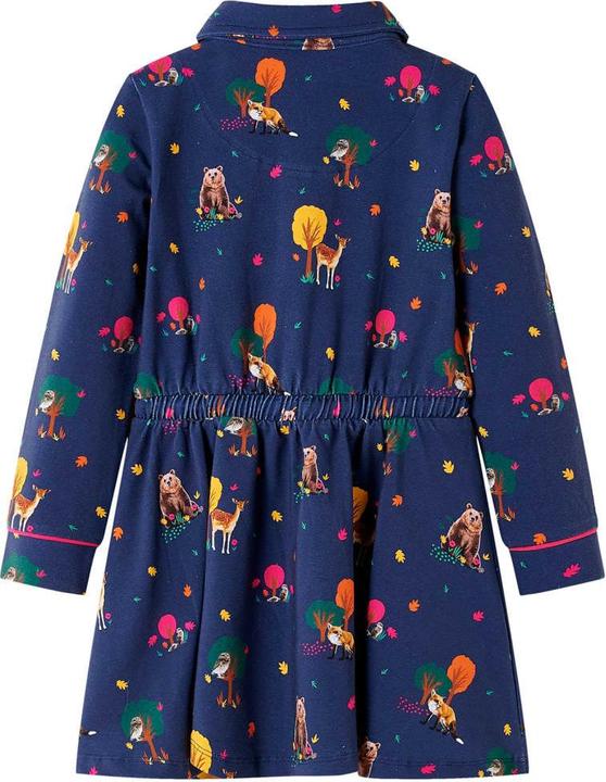 VidaXL Kinderkleid mit Langen Ärmeln und Kordelzug Marineblau