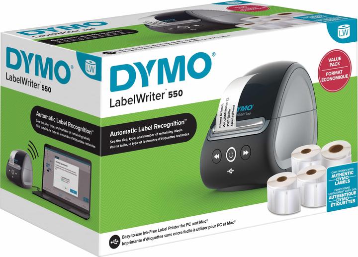 Dymo LabelWriter 550 Value avec 4 rouleaux LW (90000 dpi)
