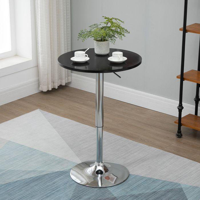 Produktbild Swisshandel24 Stehtisch, höhenverstellbar Stahl Schwarz Ø61 x 70-97 cm