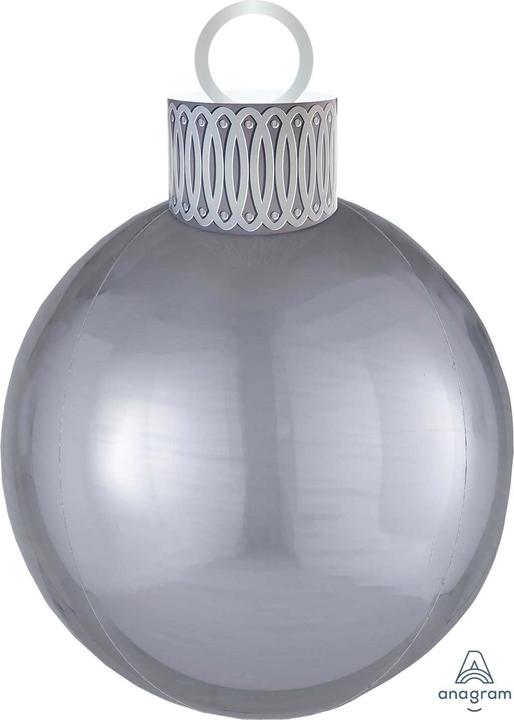 Produktbild Amscan Weihnachtsballon Orbz Weihnachtskugel in silber - leer für Luftfüllung (5 x)