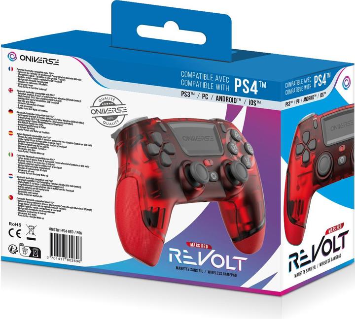 Image du produit Oniverse Revolt Grey, Red Bluetooth Gamepad analogique / numérique PC, PlayStation 4 (PC, PS4)