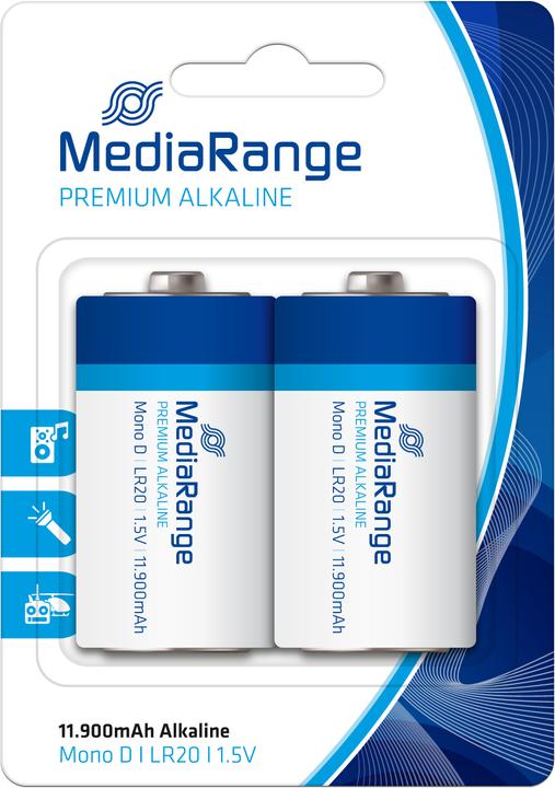 Produktbild MediaRange Premium Alkaline (2 Stk., D, 11900 mAh)