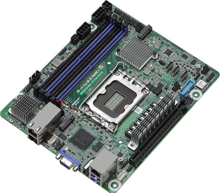 Actual product image AsRock W680D4ID-2T/G5/X550 (LGA 1700, Intel W680, Deep Mini-ITX)