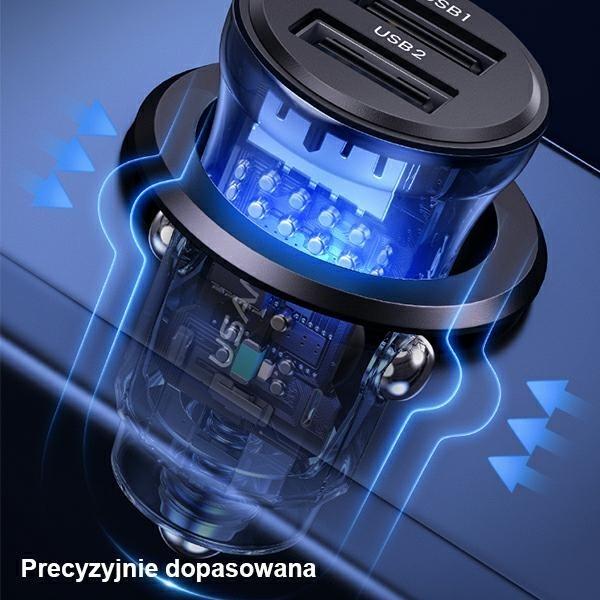 Actual product image Usams charge. sam. C31 3A 2xUSB-A Fast Charge niebieskiblue CC162CC02 US-CC162