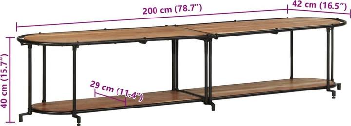 Produktbild VidaXL TV Schrank Lowboard Fernsehschrank Fernsehtisch Massivholz Akazie (200 x 42 x 40 cm)