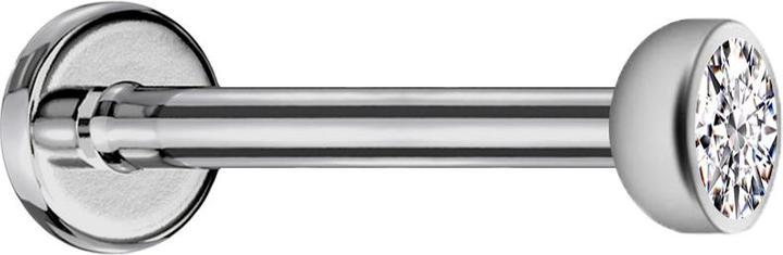 Immagine prodotto Star Piercing Micro Labret filo interno argento con emisfero in cristallo argento (senza ottone)