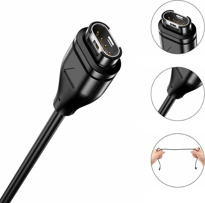 Image du produit Tech-Protect MC04 UltraBoost USB-C-Kabel für Garmin-Uhr, 1 m, Schwarz