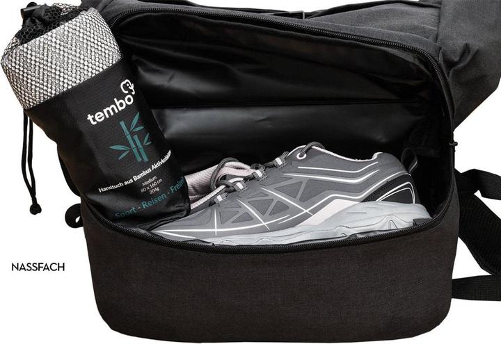 Immagine prodotto Tembo Asciugamano da viaggio in bambù con fibre di carbone attivo Grigio L