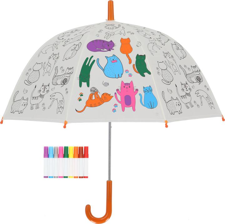 Actual product image Esschert Design Craft set umbrella cats to colour in orange/white