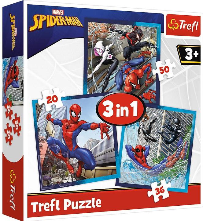 Productafbeelding Trefl 3 in 1 puzzel - Spiderman (50 onderdelen)