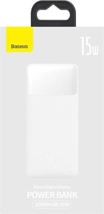 Actual product image Baseus Powerbank Bipow 10000mAh, 15W (white) (10000 mAh, 15 W, 74000 Wh)
