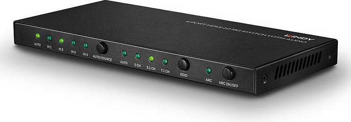 Actual product image Lindy 4 Port HDMI 2.0 18G Switch with Audio