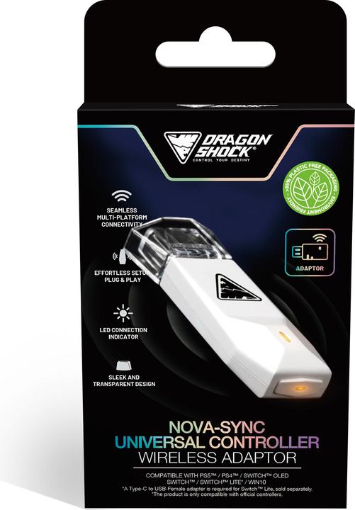 Actual product image DragonShock - NOVA SYNC - Convertisseur Universel de Manettes Blanc pour Nintendo Switch, Switch OLED, PS4, PS5 (Xbox Series S, PS5, PC, Switch Lite, Xbox Series X)