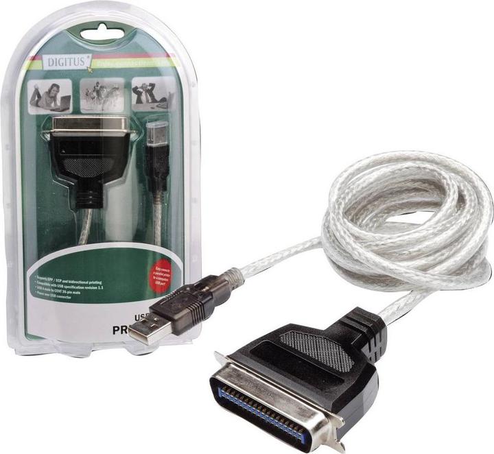 Produktbild Digitus USB - Parallel-Druckerkabel (1.80 m, Parallel (Drucker))