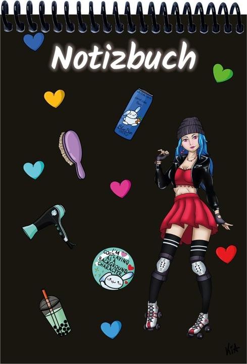 Image du produit A 5 carnet de notes Manga Enora, noir, kar (A5, Quadrillé)