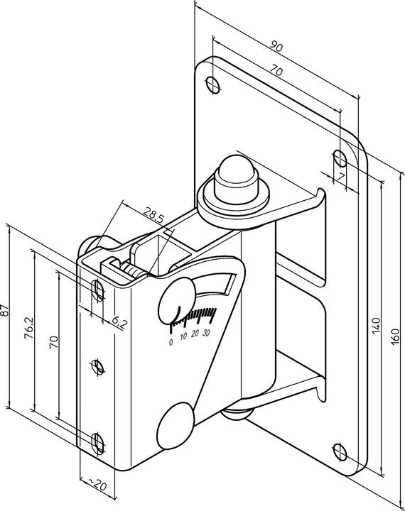 Actual product image K&M 24471 (1 pcs., Wall installation, Pivoting)