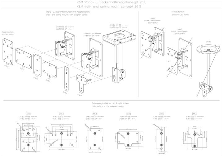 Produktbild K&M 24496 (1 Stk., Wandmontage, Schwenkbar)