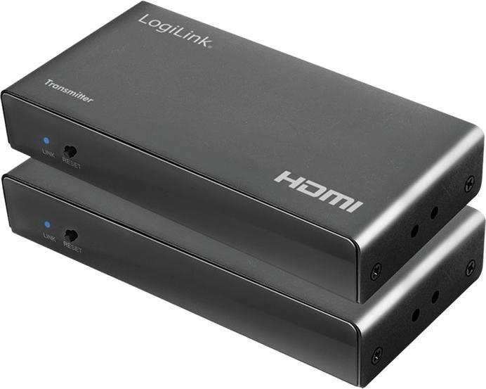 LogiLink HDMI extender set via LAN, KVM, 2x USB-A, 1080p, HDCP, IR, Loop Out (Extender)
