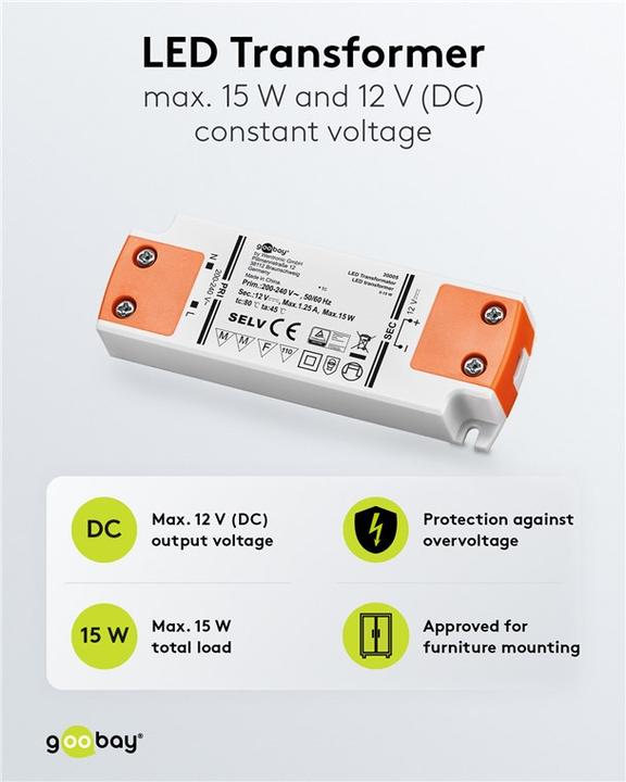 Actual product image Goobay LED transformer