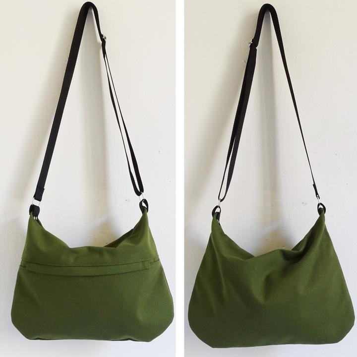 Actual product image Only-Bags.Store Medium canvas crossbody bag with zip and outer pocket.