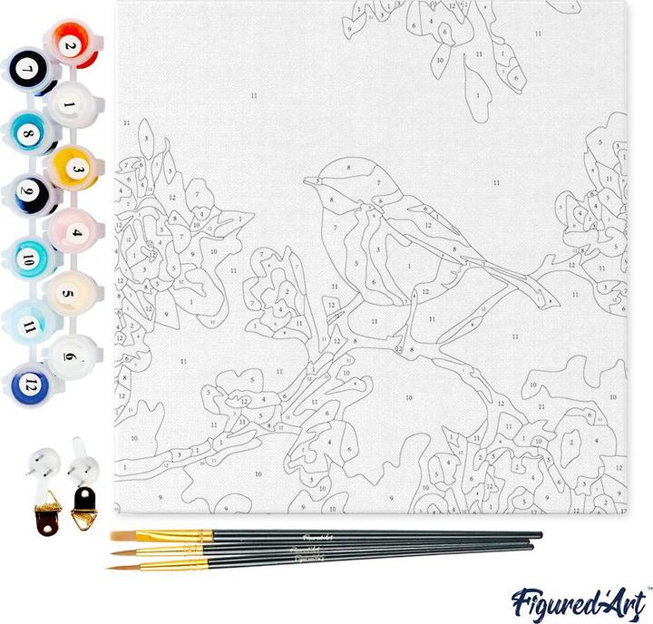 Produktbild Figured'Art Mini Malen nach Zahlen mit Rahmen - Vogel und Schmetterling
