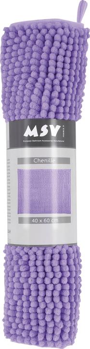 Actual product image spirella Chenille Badteppich 50x80cm Lavendel Lavande - Mikrofaser (40 x 1 x 60 cm)