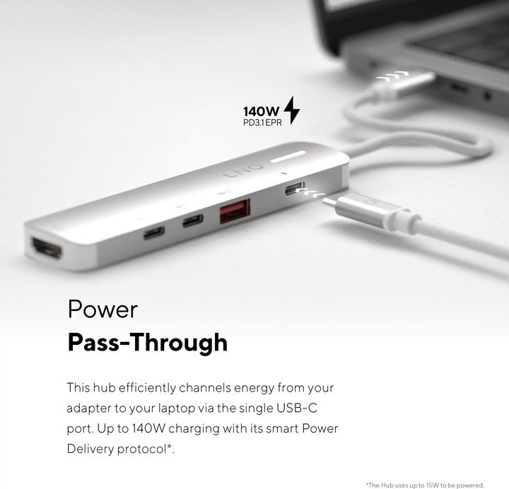 Produktbild LINQ Connects 5in1 PRO USB-C Multiport Hub 140W (USB-C, 5 Ports)