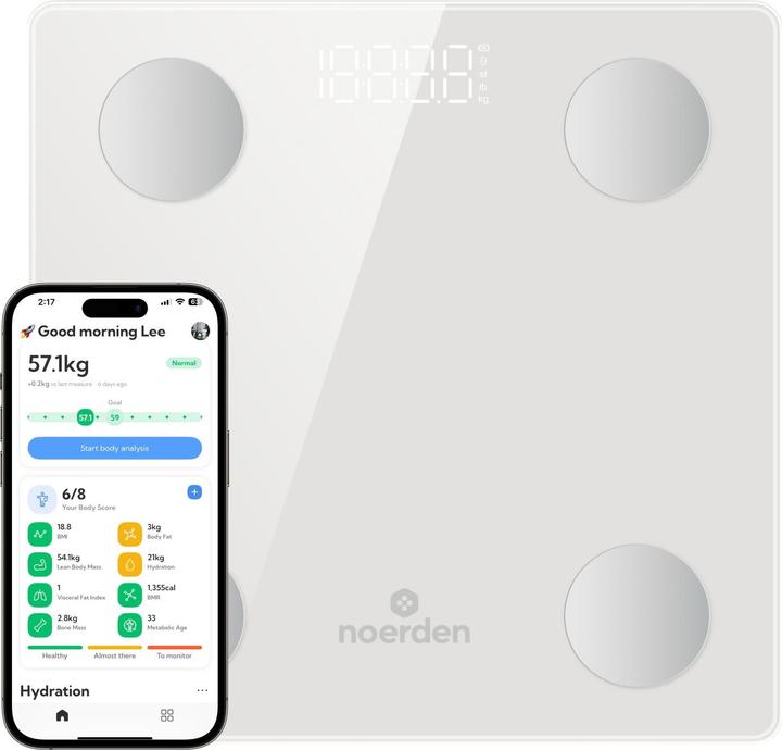 Actual product image Noerden VITA Smarte Personenwaage mit Bluetooth weiss