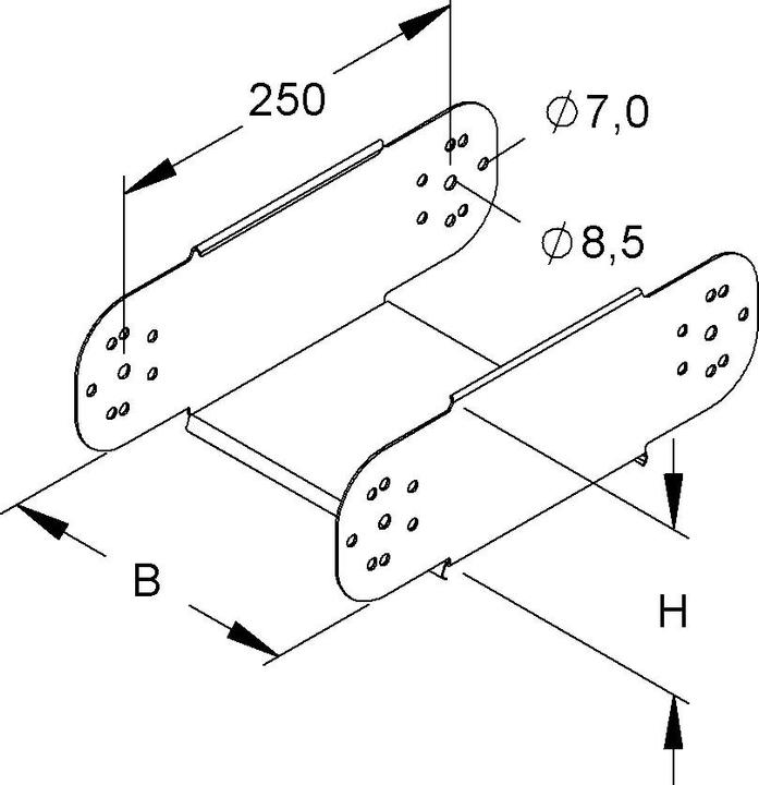 Produktbild Niedax NIE RGE110.100 GelenkstÃ¼ck vertikal 110x100mm bandverz.DIN EN 10346 (10 cm)
