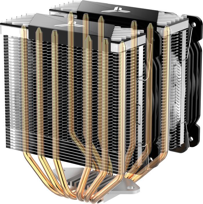 Actual product image Jonsbo CR-2000 GT CPU Cooler Dual Tower, ARGB - 2x 120mm (159 mm)