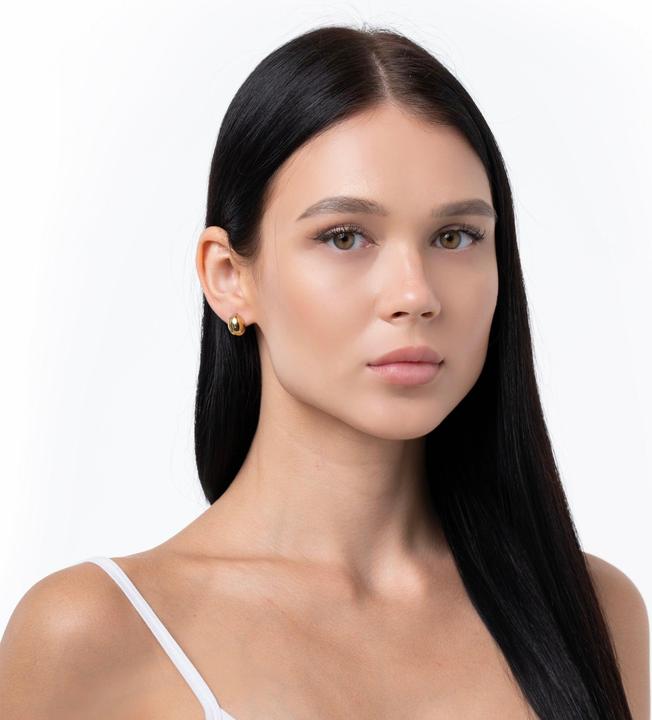 Actual product image Sensora Jewelry Bean Gloss Earrings (Stainless steel)