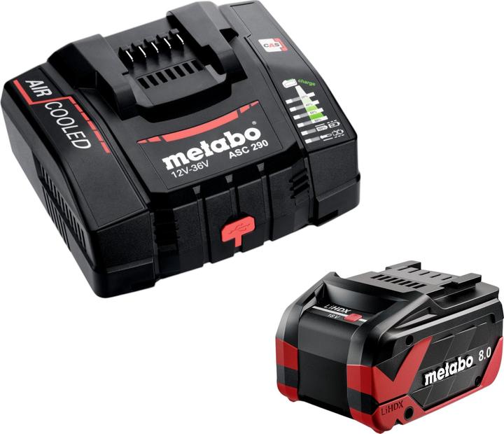 Actual product image Metabo Basis Set 1x LiHDX Akkupack 18 V 8,0 Ah Akku ( 624975000 ) + ASC 290 Ladegerät ( 627370000 ) (18 V)