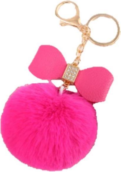 MU Style Pompom Schlüsselanhänger mit Schleife