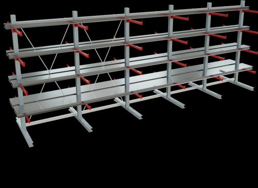 Produktbild Schulte Lagertechnik K 6000 Kragarm-Grundregal 6 Ständer - 2-seitig