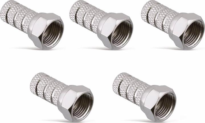 Eneroid F-Stecker, 4 mm, Aufdrehmontage, 5 Stück (Antennenkabel)