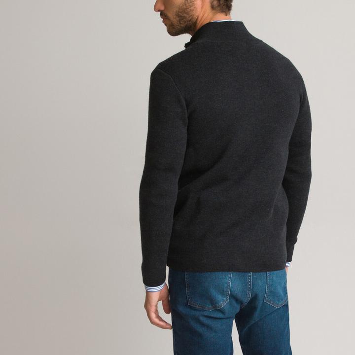 Actual product image La Redoute Collections Signature Merino Wool Cardigan with Zipper (XL)